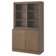 Option : TONSTAD Combinaison rgt av portes vitr coul, brun placage chêne teinte/verre transparent, 121x47x201 cm