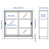 TONSTAD Élément portes vitrées coulissantes, plaqué chêne, 121x37x120 cm
