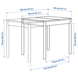 TONSTAD / TONSTAD Table et 2 chaises, blanc cassé/Brun doré Bomstad blanc cassé, 80/120x70 cm