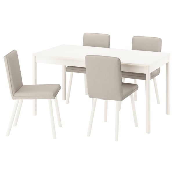 TONSTAD / TONSTAD Table et 4 chaises, blanc cassé/Fridtuna beige clair blanc cassé, 150x80 cm