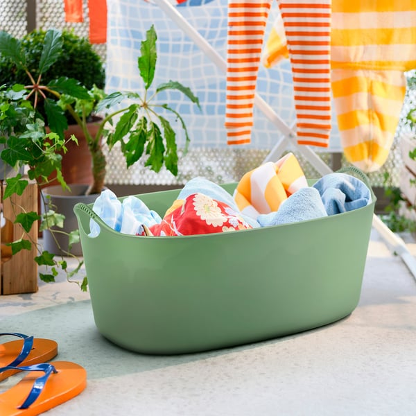 TORKIS Panier à linge souple, int/ext, vert, 35 l