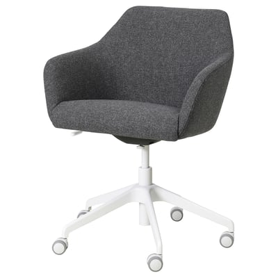 TOSSBERG / LÅNGFJÄLL Chaise conférence, Gunnared gris foncé/blanc