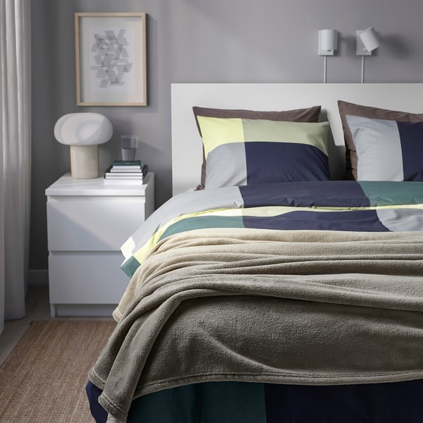 TRATTVIVA Couvre-lit, gris-vert clair, 230x250 cm