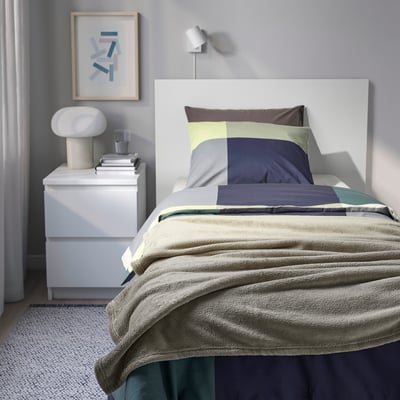 TRATTVIVA Couvre-lit, gris-vert clair, 150x250 cm