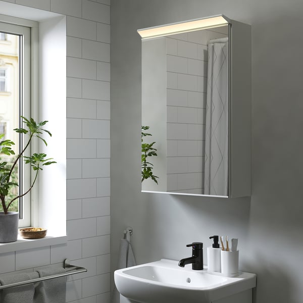 TREASJÖN Élément miroir 1pt+éclairage int, 50x17x75 cm