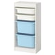 TROFAST Combinaison structure + bacs, blanc blanc/bleu clair, 46x30x94 cm
