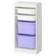 TROFAST Combinaison structure + bacs, blanc blanc/mauve, 46x30x94 cm
