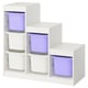 TROFAST Combinaison structure + bacs, blanc blanc/mauve, 99x44x94 cm