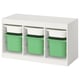 TROFAST Combinaison structure + bacs, blanc blanc/vert vif, 99x44x56 cm