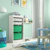 TROFAST Combinaison structure + bacs, blanc blanc/vert vif, 46x30x94 cm