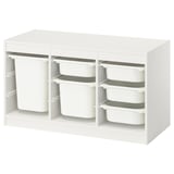 TROFAST Combinaison structure + bacs, blanc/blanc, 99x44x56 cm