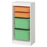 TROFAST Combinaison structure + bacs, blanc orange clair/vert vif, 46x30x94 cm