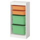 TROFAST Combinaison structure + bacs, blanc orange clair/vert vif, 46x30x94 cm