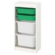 TROFAST Combinaison structure + bacs, blanc/vert blanc, 46x30x94 cm