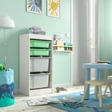 TROFAST Combinaison structure + bacs, blanc vert clair/gris, 46x30x94 cm