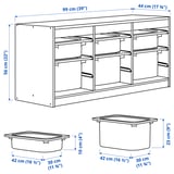 TROFAST Combinaison structure + bacs, blanc vert clair/vert vif, 99x44x56 cm