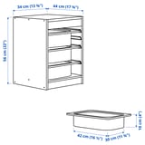 TROFAST Combinaison structure + bacs, blanc/vert clair, 34x44x56 cm