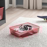 TROFAST Combinaison structure + bacs, gris/rouge clair, 46x30x94 cm