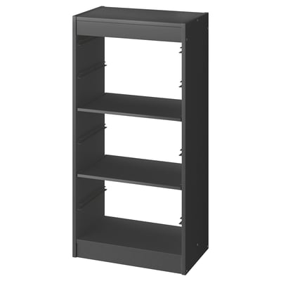 TROFAST Combinaison structure + tablettes, gris, 46x30x94 cm