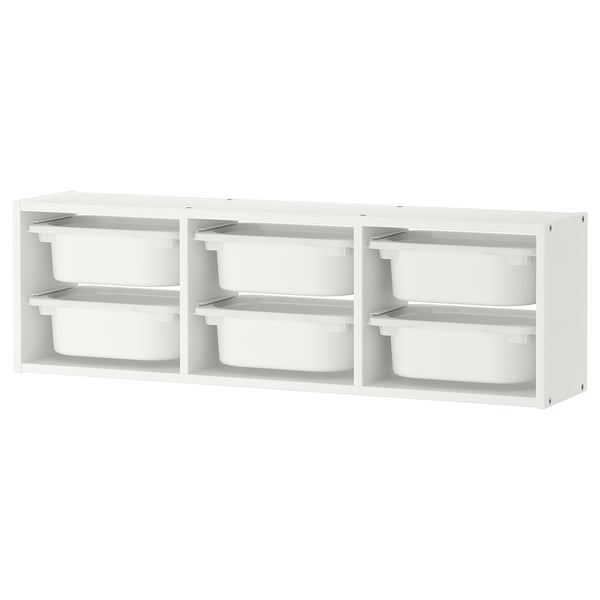TROFAST Rangement mural, blanc/blanc, 99x21x30 cm