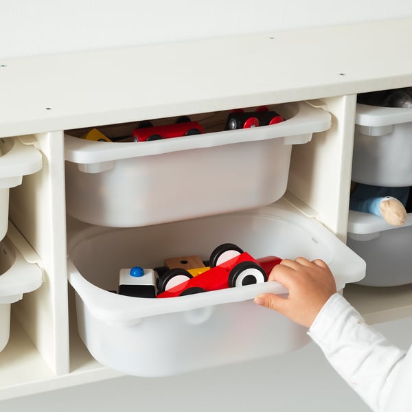 TROFAST Rangement mural, blanc/blanc, 99x21x30 cm