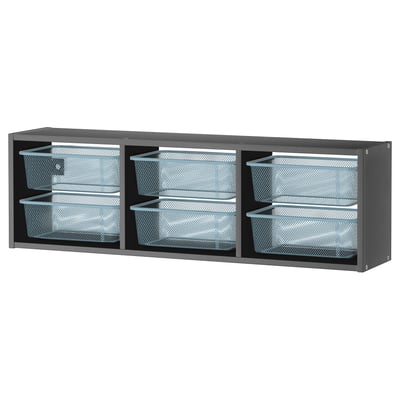 TROFAST Rangement mural, gris/bleu gris, 99x21x30 cm
