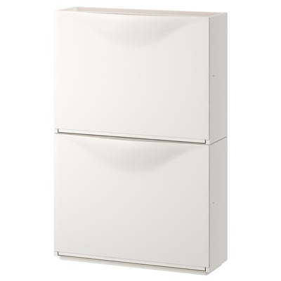 TRONES Armoire à chaussures/rangement, blanc, 52x18x39 cm