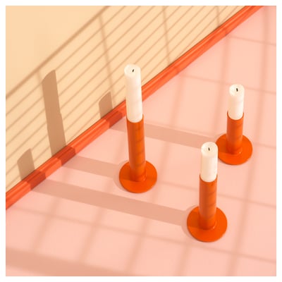 TUVKORNELL Bougeoir, lot de 3, orange