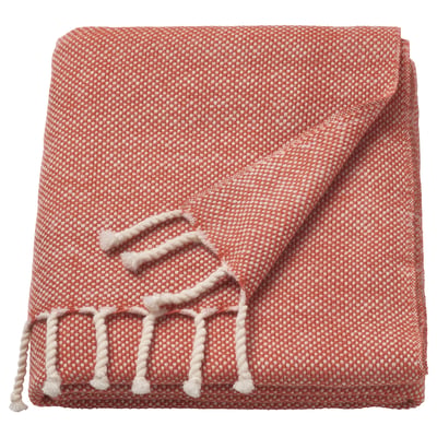 ULLTISTEL Plaid, brun-rouge/blanc, 130x170 cm