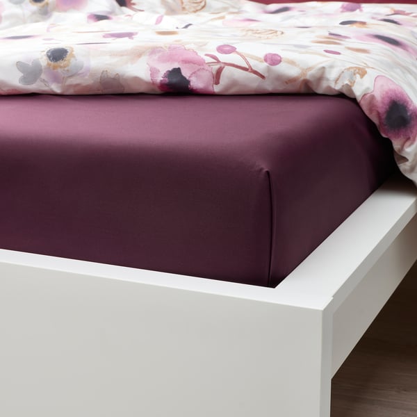 ULLVIDE Drap plat, rouge profond, 240x260 cm