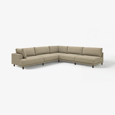 UPPÅKRA Canapé d'angle modulaire, 6 places, sans accoudoir à droite/Johanneshov brun-beige