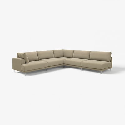 UPPÅKRA Canapé d'angle modulaire, 6 places, sans accoudoir à droite/Johanneshov brun-beige