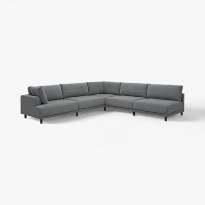 UPPÅKRA Canapé d'angle modulaire, 6 places, sans accoudoir à droite/Johanneshov gris foncé