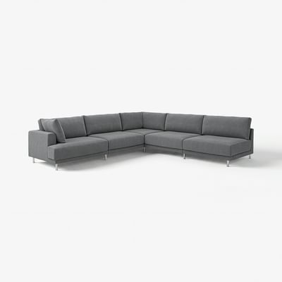 UPPÅKRA Canapé d'angle modulaire, 6 places, sans accoudoir à droite/Johanneshov gris foncé