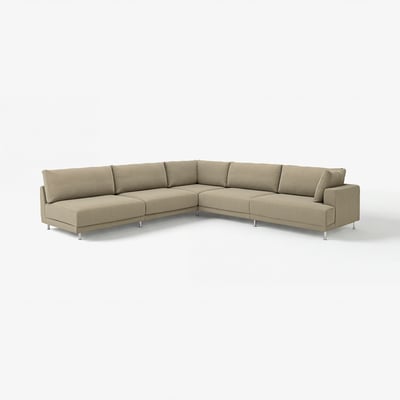 UPPÅKRA Canapé d'angle modulaire, 6 places, sans accoudoir à gauche/Johanneshov brun-beige