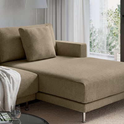 UPPÅKRA Canapé en U, 4,5 places, avec méridienne, droite/Johanneshov brun-beige