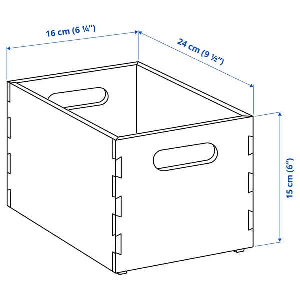 UPPDATERA Boîte de rangement, bambou clair, 16x24x15 cm