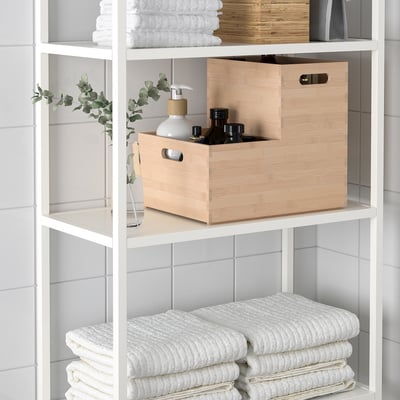 UPPDATERA Boîte de rangement, bambou clair, 24x32x15 cm