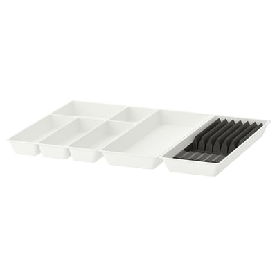 UPPDATERA Range-couverts+usten/range-couteaux, blanc/anthracite, 72x50 cm