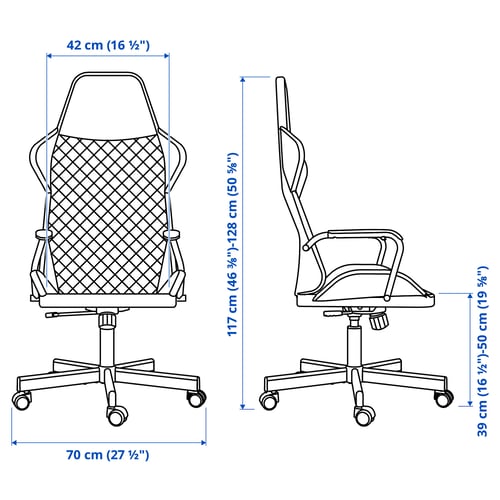 UTESPELARE Chaise gaming, Bomstad gris
