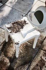UTTER Tabouret enfant, intérieur/extérieur/blanc