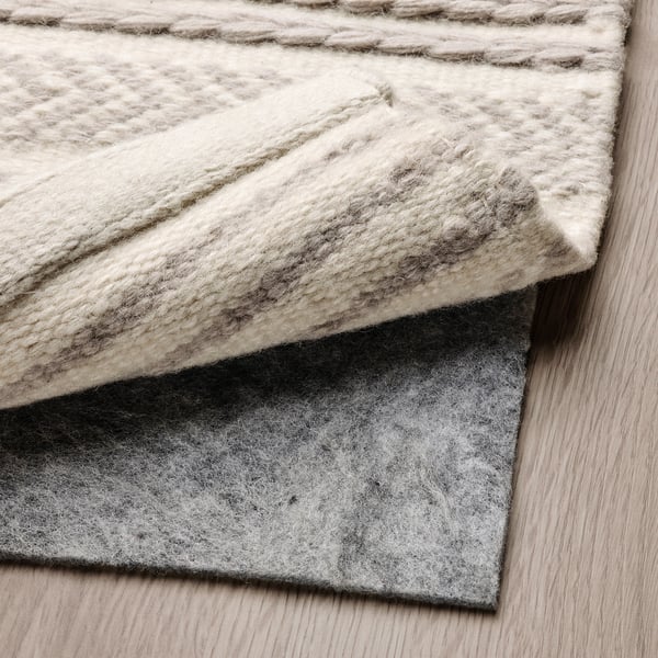 VÄGNÄT Tapis tissé à plat, blanc cassé gris/fait main, 170x240 cm