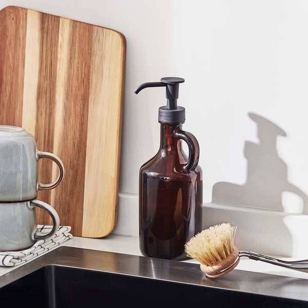 VÄLVÅRDAD Distributeur savon, brun