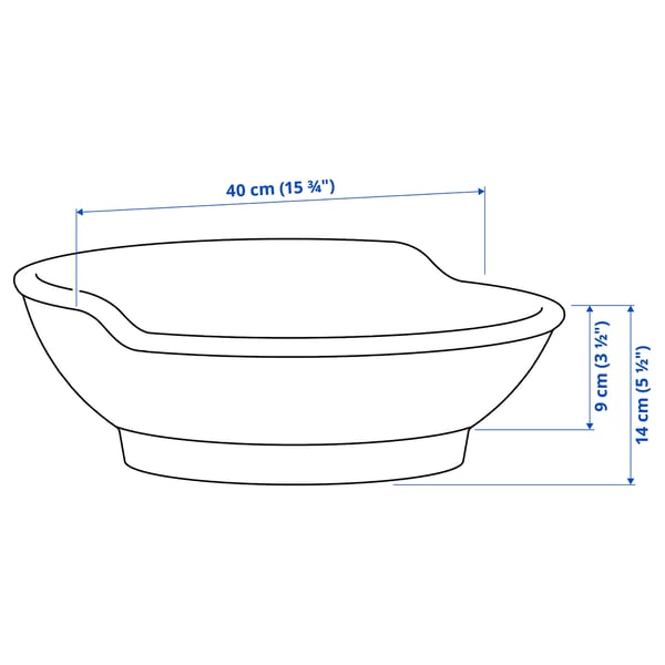 VÄSTERSJÖN Lavabo intégré avec siphon, blanc, 40x14x9 cm