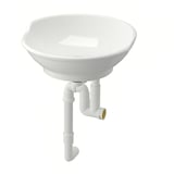 VÄSTERSJÖN Lavabo intégré avec siphon, blanc, 40x14x9 cm