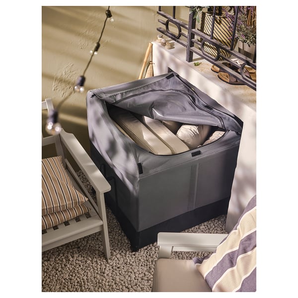 VÄTTERSÖ Boîte de rangement, extérieur, gris foncé, 78x72x79 cm