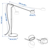 VÅGHÖJD Lampadaire à LED, intensité lumineuse réglable noir