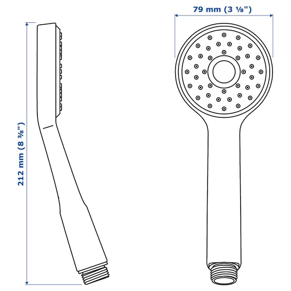 VALLAMOSSE Pommeau de douche un jet, chromé - IKEA