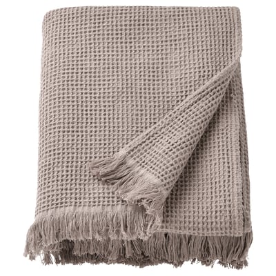 VALLASÅN Drap de bain, gris clair/brun, 100x150 cm