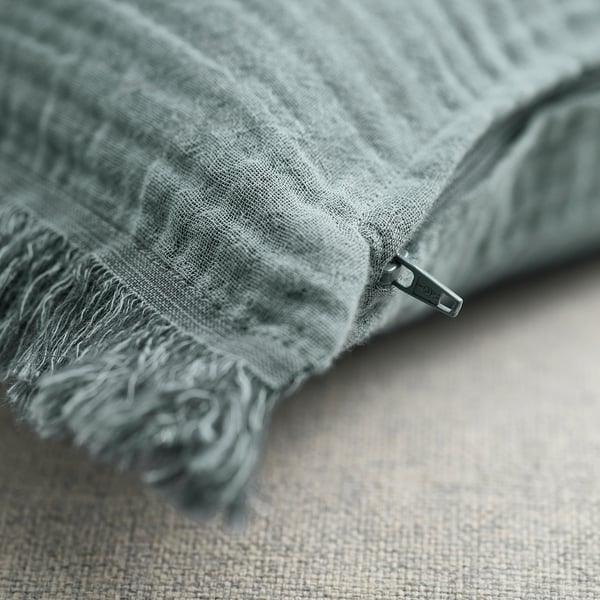 VALLKRASSING Housse de coussin, gris bleu clair, 50x50 cm